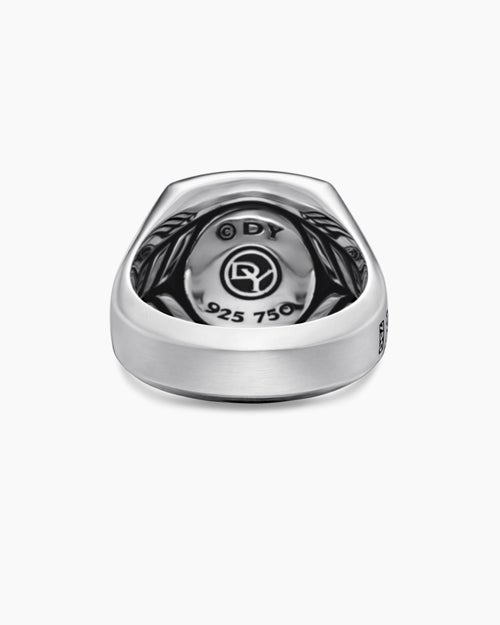 Mens Petrvs Horse Signet Ring in Sterling Silver with 18K Yellow Gold, 18.3mm