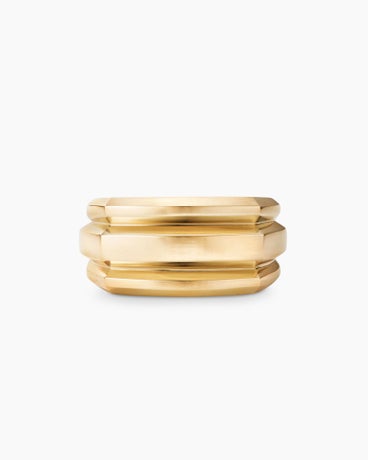 Deco Cigar Band Ring in 18K Yellow Gold, 13mm
