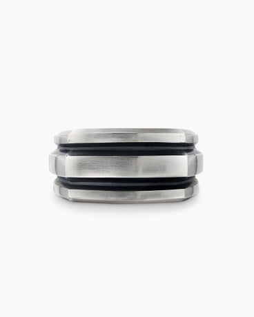 Deco Cigar Band Ring in Sterling Silver, 13mm