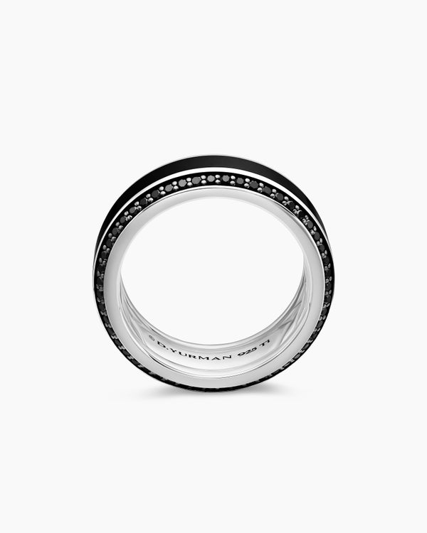 Anneau biseauté en or blanc 18 carats, 8 mm