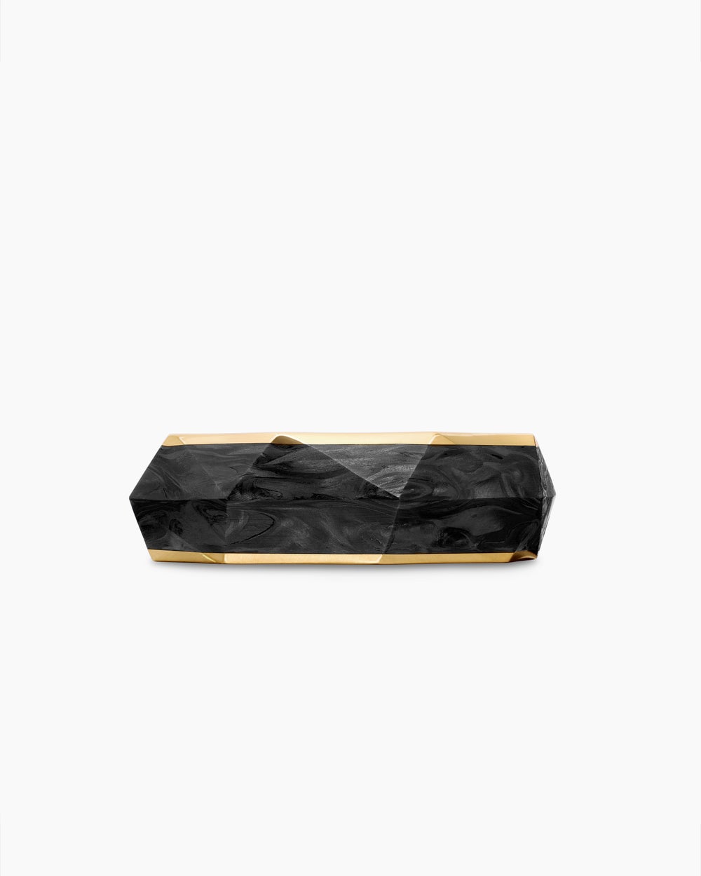 Anneau Faceted serré Forged Carbon en or jaune 18 carats, 8 mm hommes