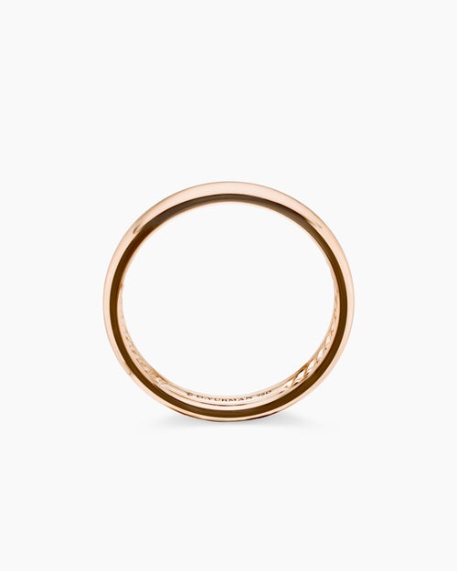 Mens DY Classic Band Ring in 18K Rose Gold, 3.5mm