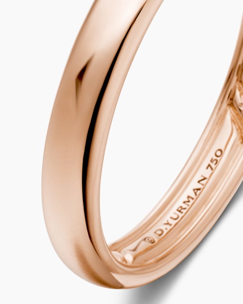 Mens DY Classic Band Ring in 18K Rose Gold, 3.5mm