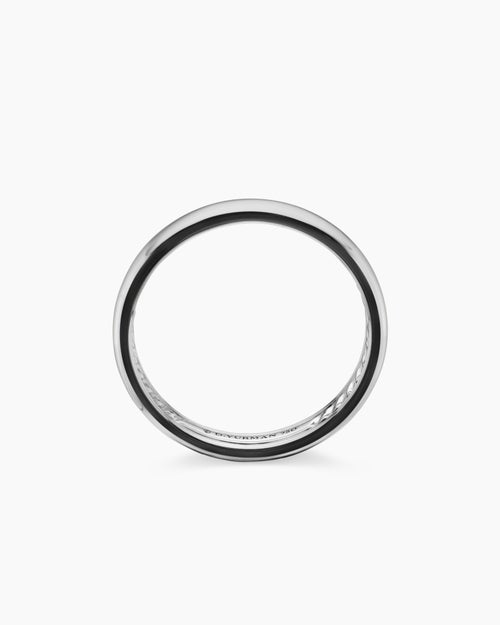 Mens DY Classic Band Ring in 18K White Gold, 3.5mm