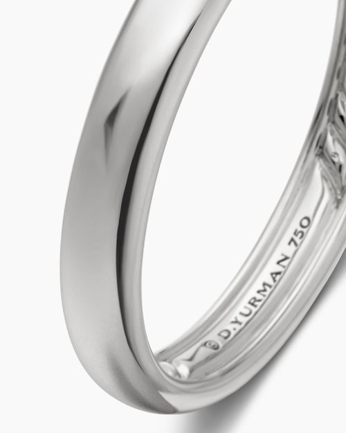 Mens DY Classic Band Ring in 18K White Gold, 3.5mm