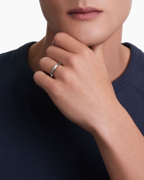 Anneau DY Classic en or blanc 18 carats, 3,5 mm