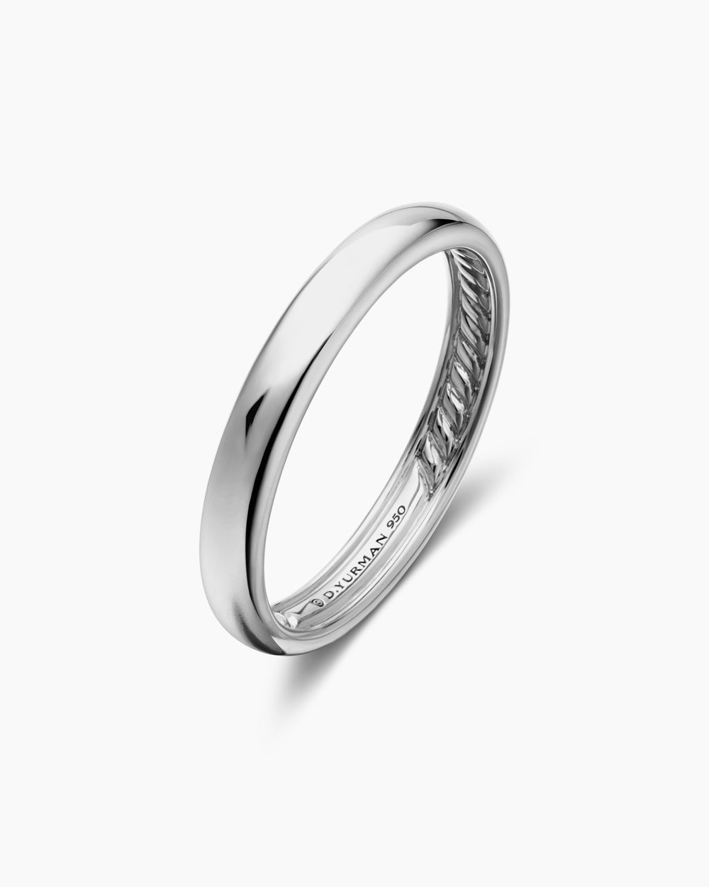 Mens DY Classic Band Ring in Platinum, 3.5mm