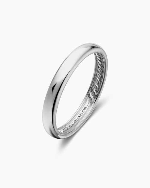 Mens DY Classic Band Ring in Platinum, 3.5mm