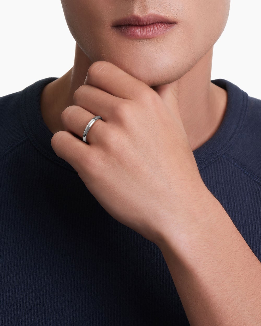 Mens DY Classic Band Ring in Platinum, 3.5mm