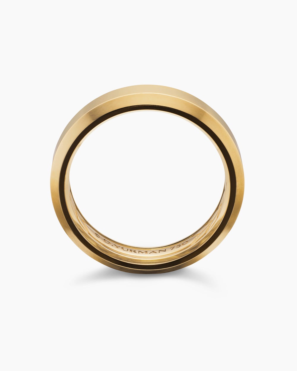 Mens Beveled Band Ring in 18ct Yellow Gold, 6mm
