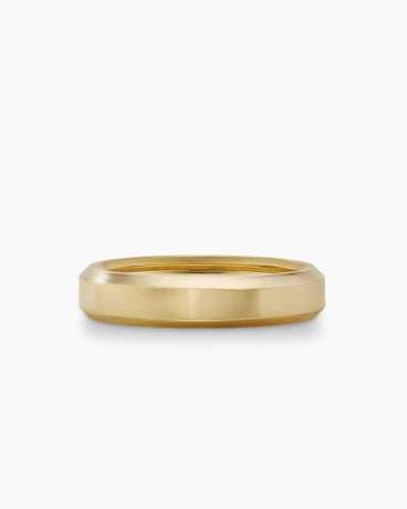 Beveled Band Ring in 18K Yellow Gold, 6mm