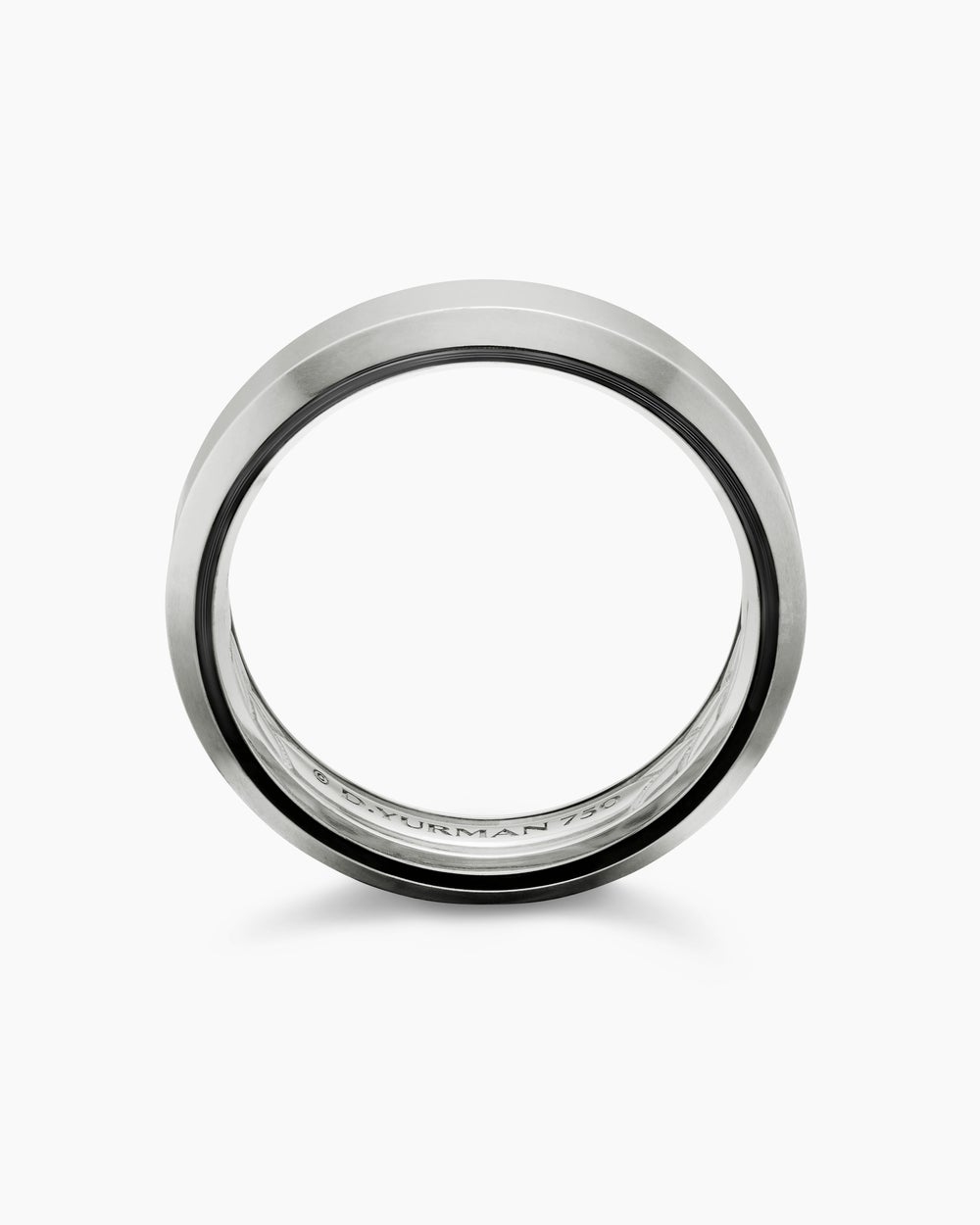 Mens Beveled Band Ring in 18K White Gold, 6mm
