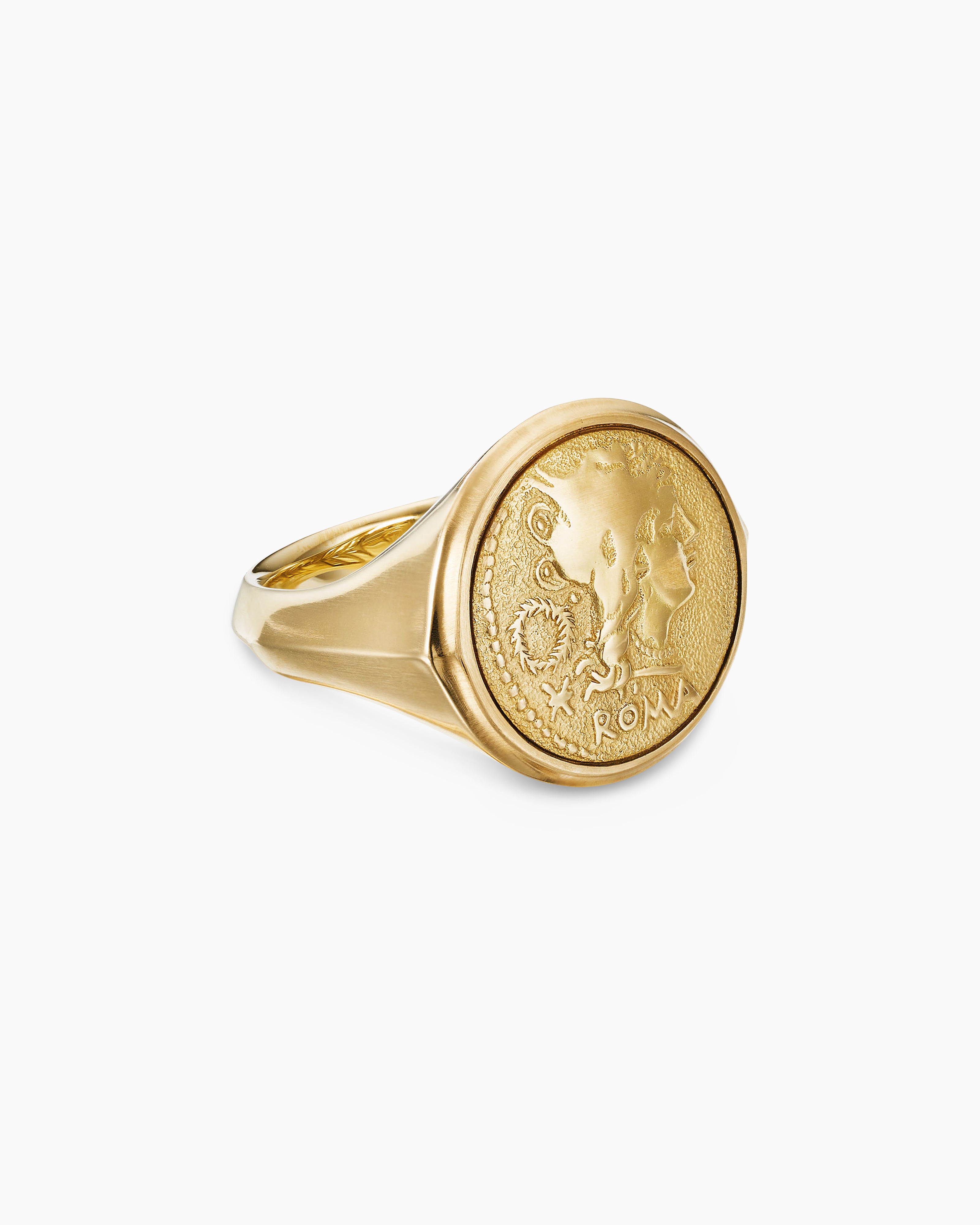 18kt Gold Engraved Locket Ring