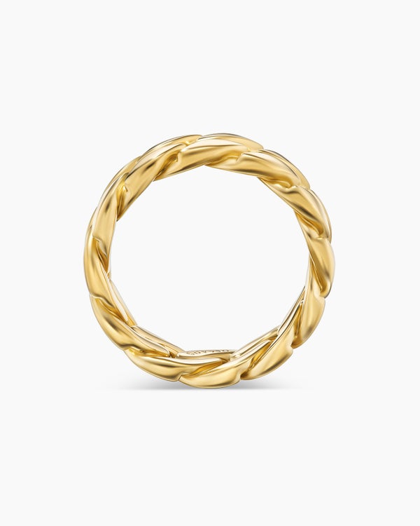 Curb Chain Band Ring in 18K Yellow Gold, 8mm