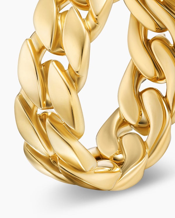 Curb Chain Band Ring in 18K Yellow Gold, 8mm