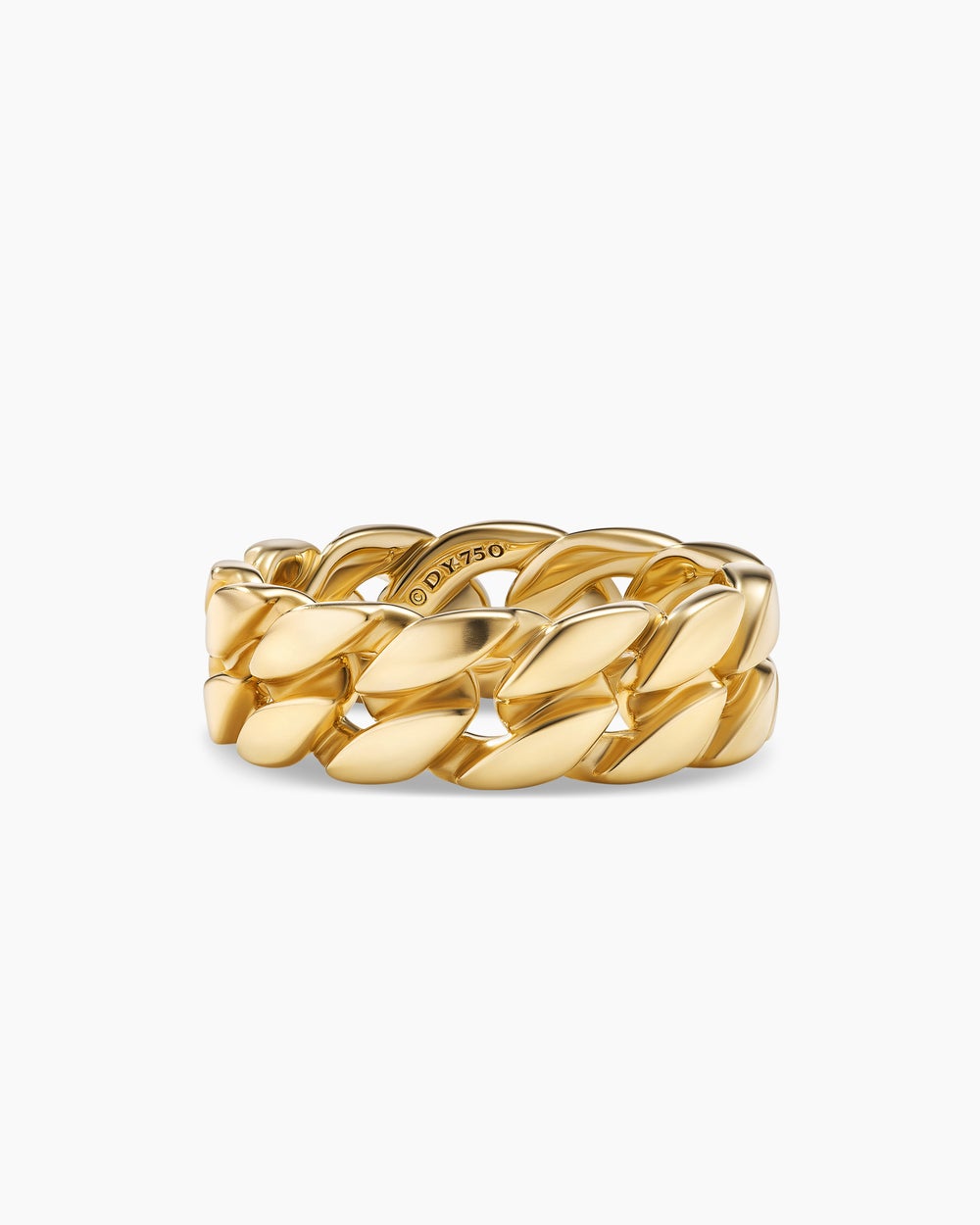 Anneau Curb Chain en or jaune 18 carats, 8 mm hommes