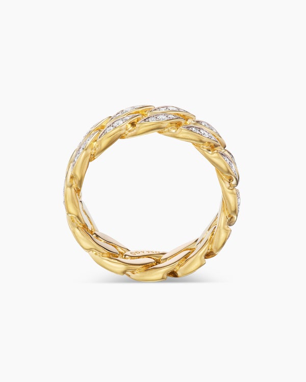Curb Chain Band Ring in 18K Yellow Gold, 8mm