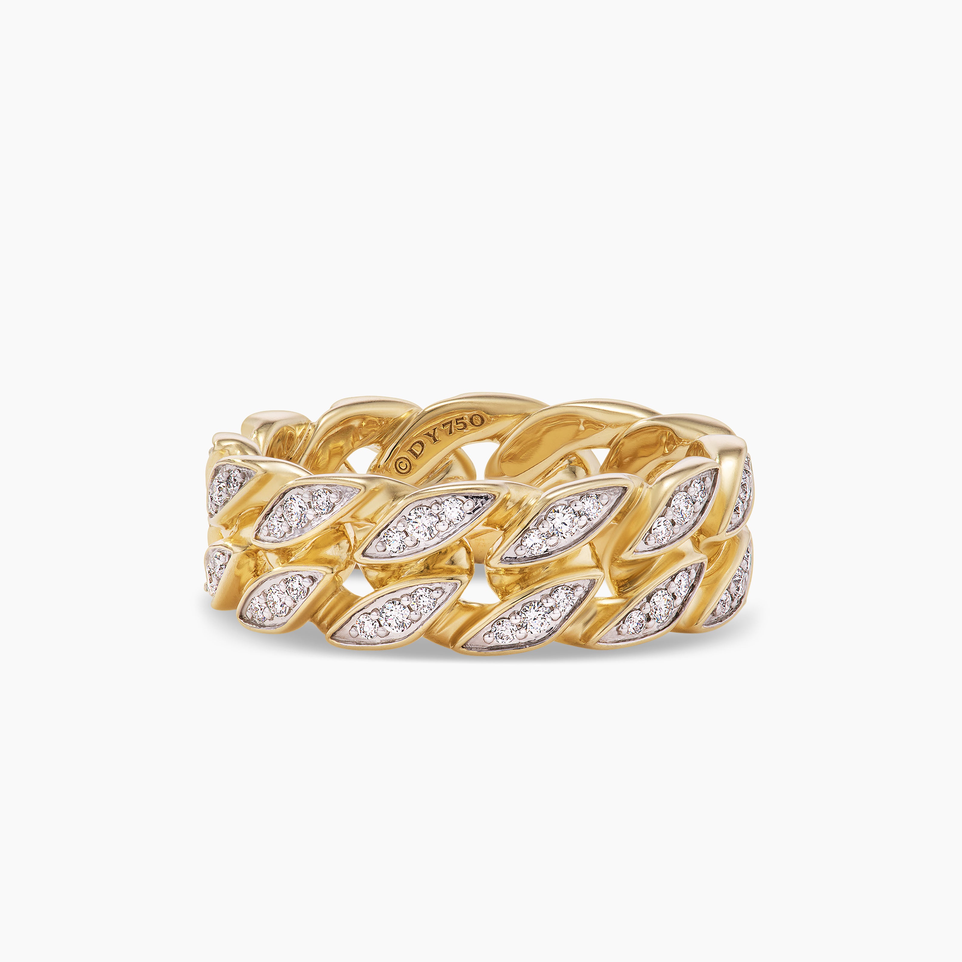 Anneau cha&icirc;ne en maille cheval en or jaune 18 carats, 8 mm homme 