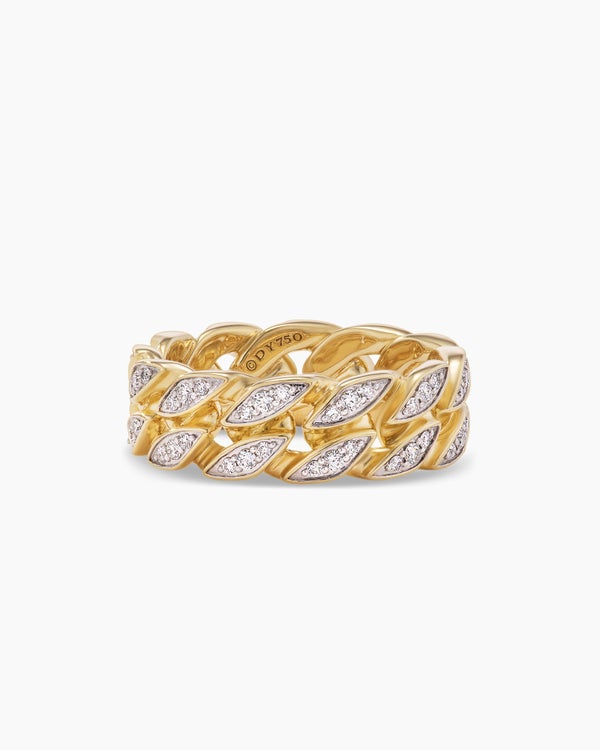 Curb Chain Band Ring in 18K Yellow Gold, 8mm
