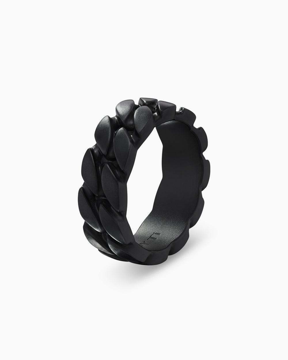 Anneau Curb Chain en titane noir, 8 mm hommes