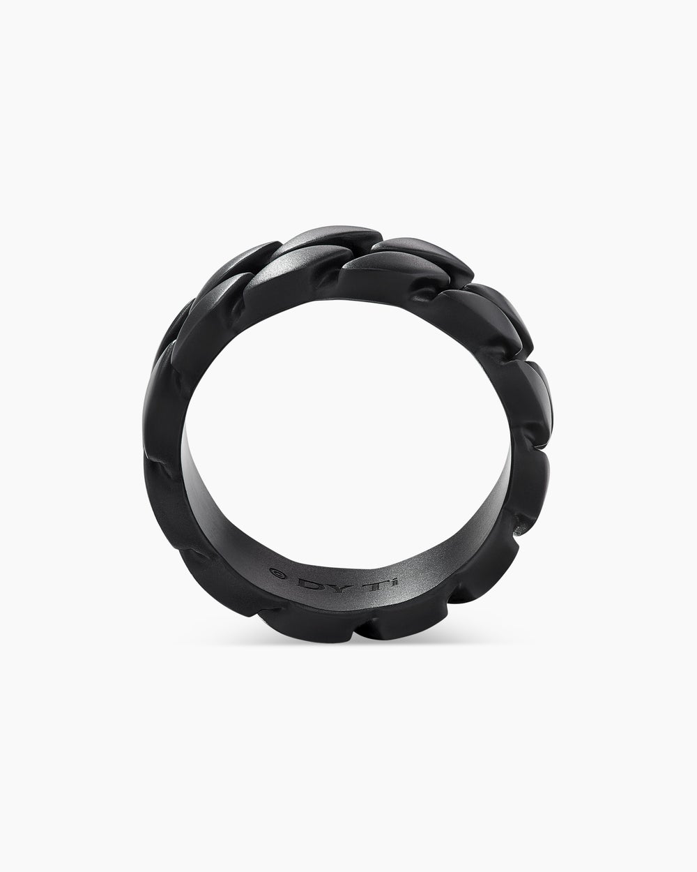 Anneau Curb Chain en titane noir, 8 mm hommes