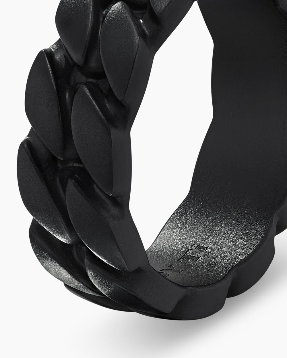 Anneau Curb Chain en titane noir, 8 mm hommes