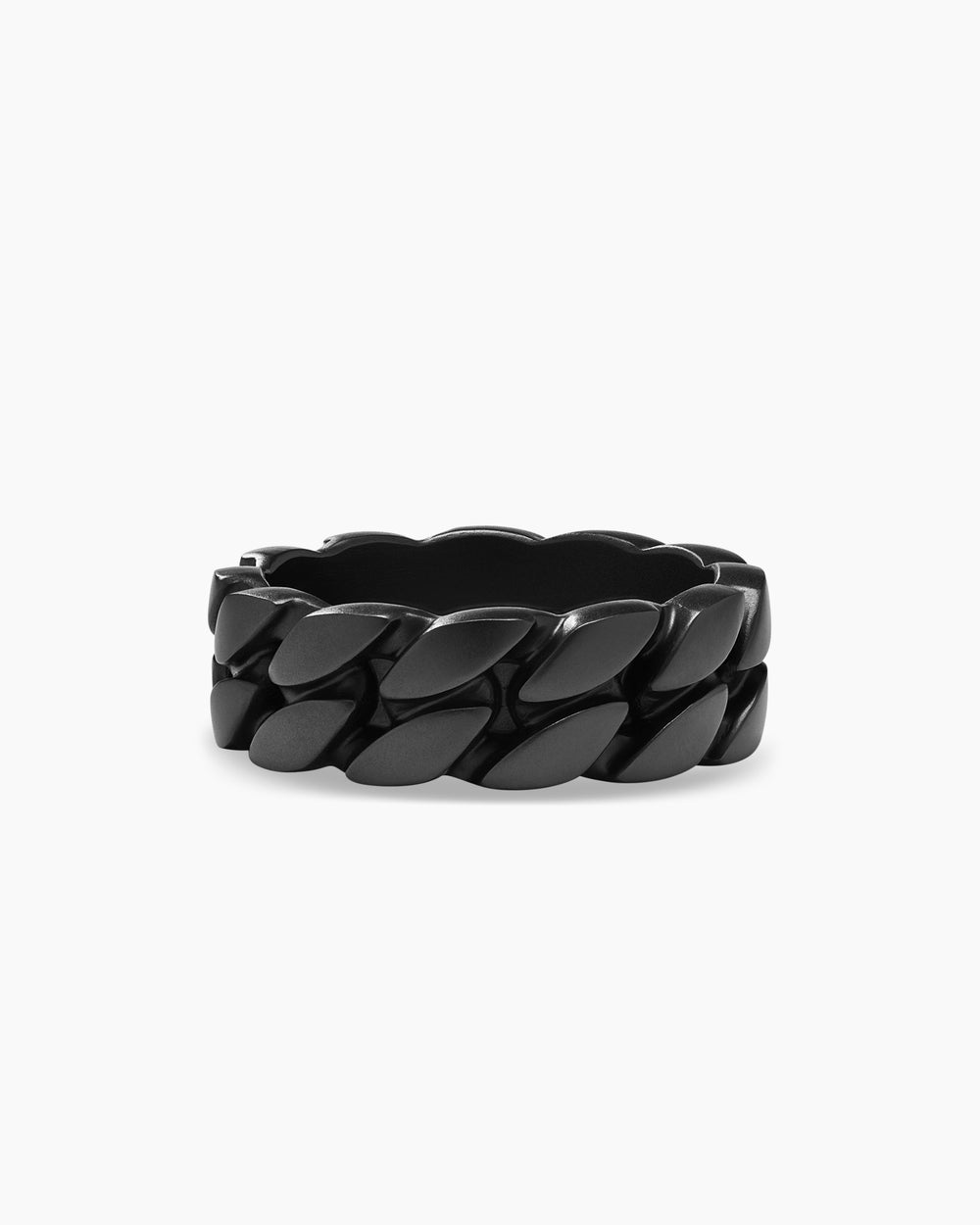 Anneau Curb Chain en titane noir, 8 mm hommes