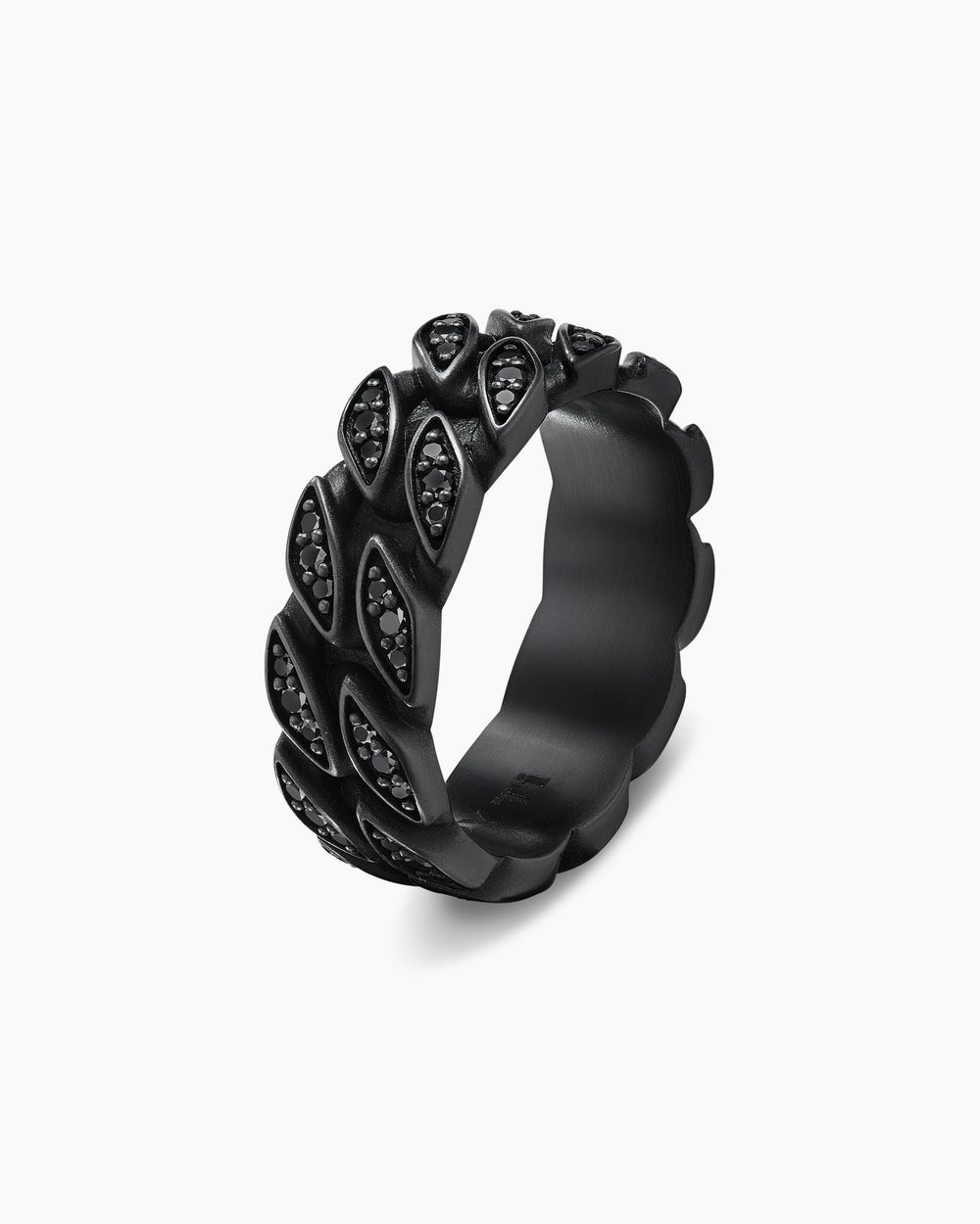Anneau Curb Chain en titane noir, 8 mm hommes