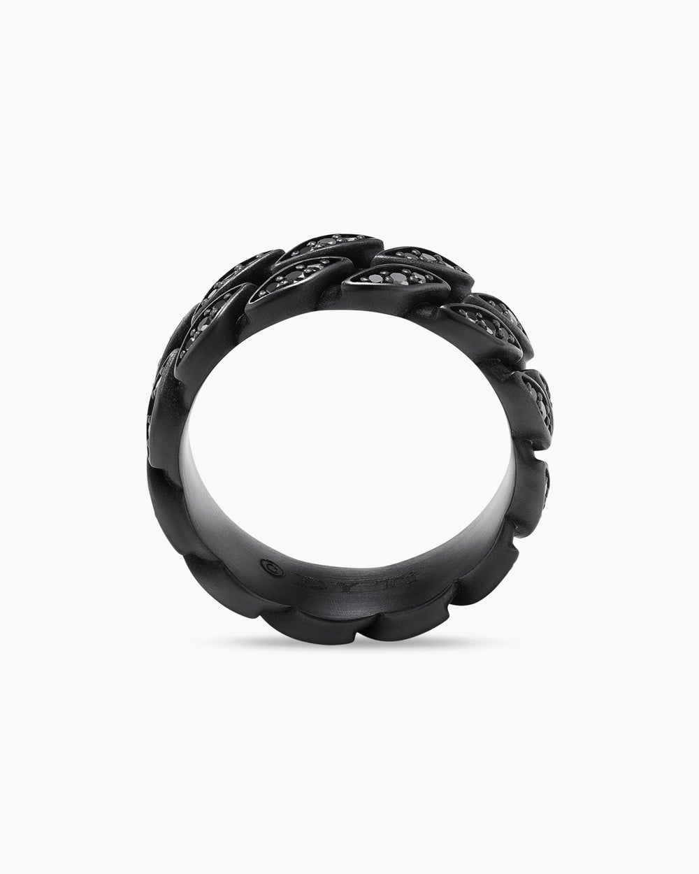 Anneau Curb Chain en titane noir, 8 mm hommes