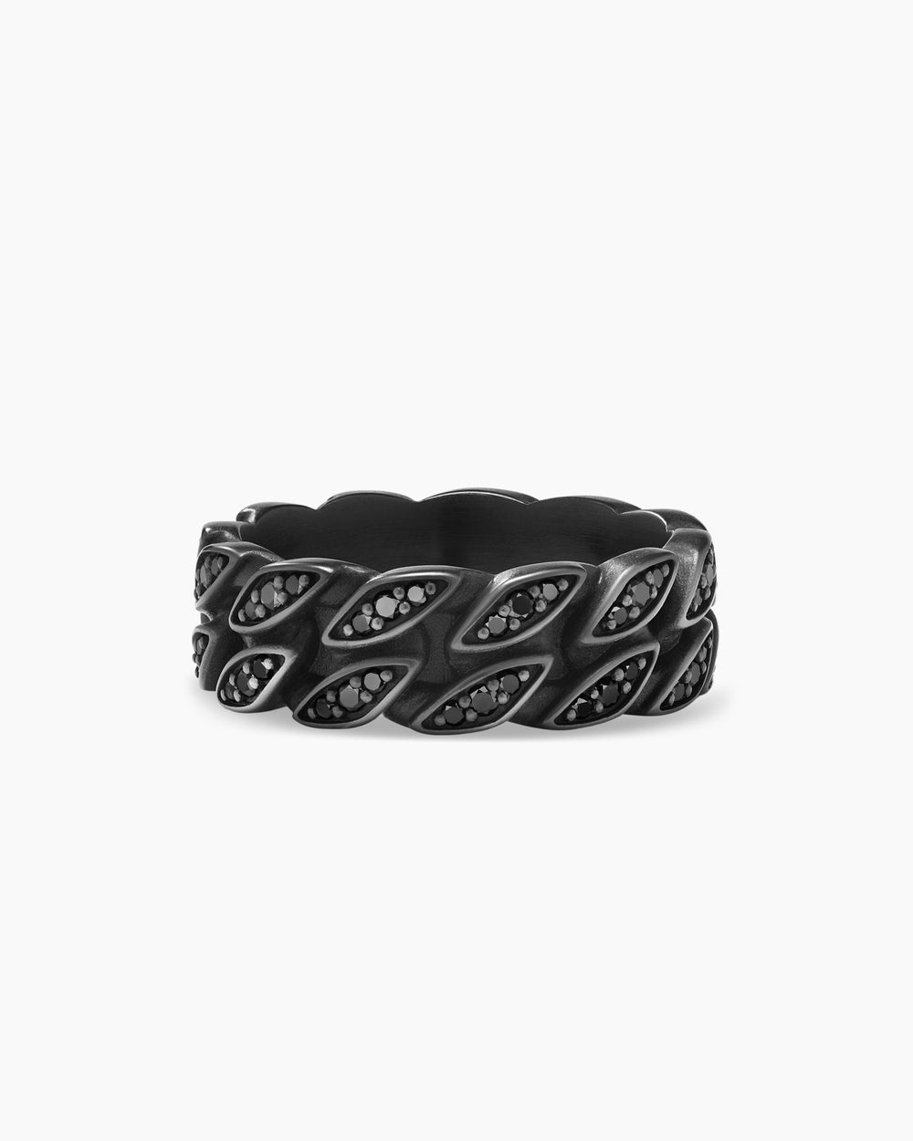 Anneau Curb Chain en titane noir, 8 mm hommes