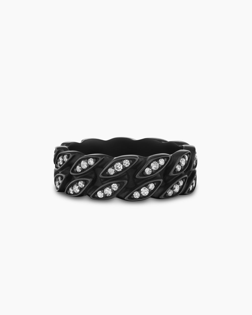 Anneau Curb Chain en titane noir, 8 mm pour hommes