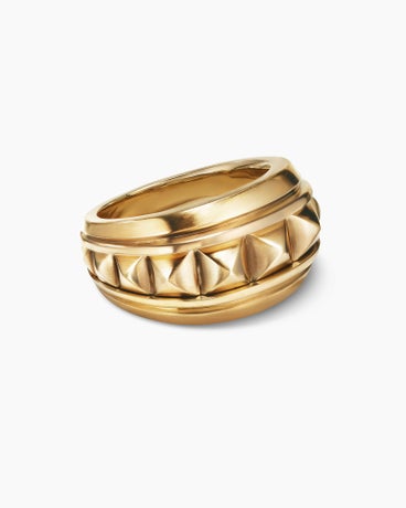 Pyramid Signet Ring in 18K Yellow Gold, 16mm
