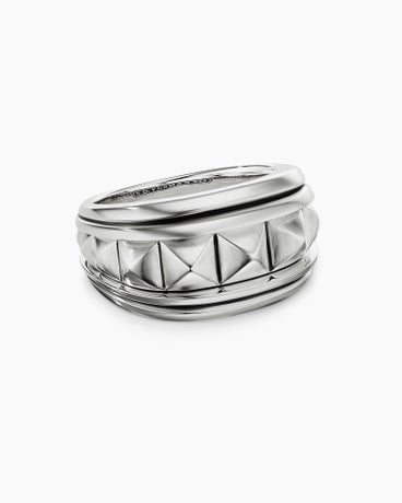 Pyramid Signet Ring in Sterling Silver, 16mm