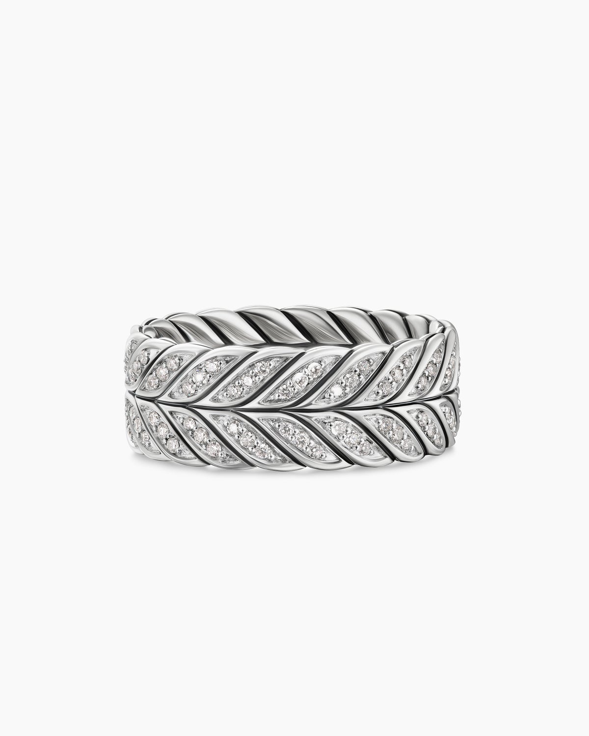 Chevron Pave Band Ring 9mm