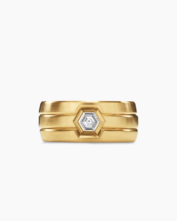 Nesting Band Ring in 18K Yellow Gold with Diamond, 10mm