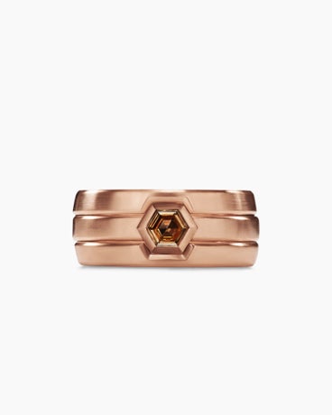 Nesting Band Ring in 18K Rose Gold with Centre Cognac Diamond