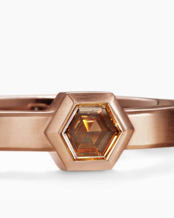 Nesting Band Ring in 18K Rose Gold with Diamond, 10mm