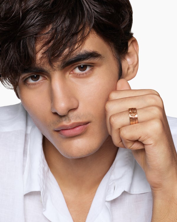 Nesting Band Ring in 18K Rose Gold with Diamond, 10mm