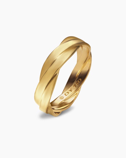 Mens DY Helios Band Ring in 18K Yellow Gold, 6mm