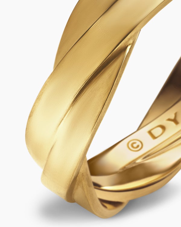 Bague bande DY Helios en or jaune 18 carats, 6 mm