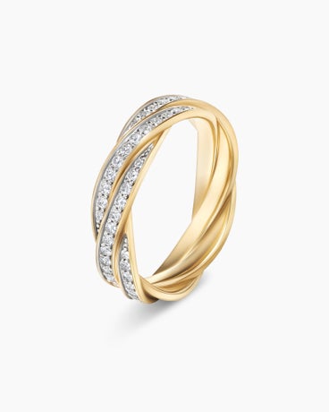 DY Helios™ Band Ring in 18K Yellow Gold with Diamonds, 6mm