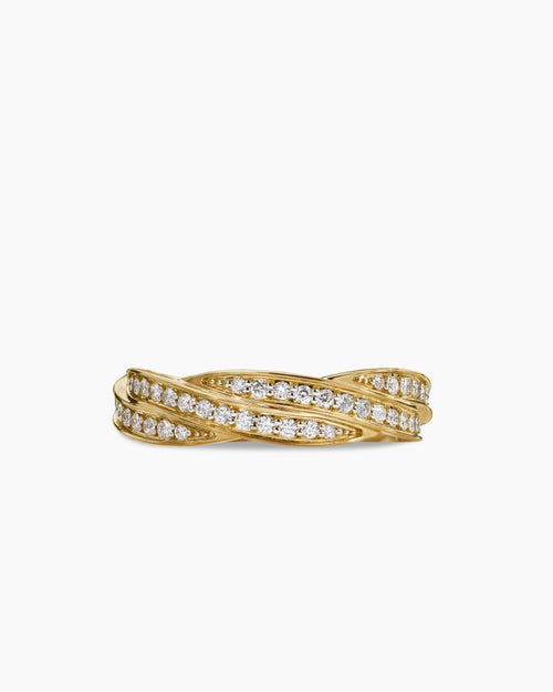 Mens DY Helios™ Band Ring in 18K Yellow Gold with Diamonds, 6mm