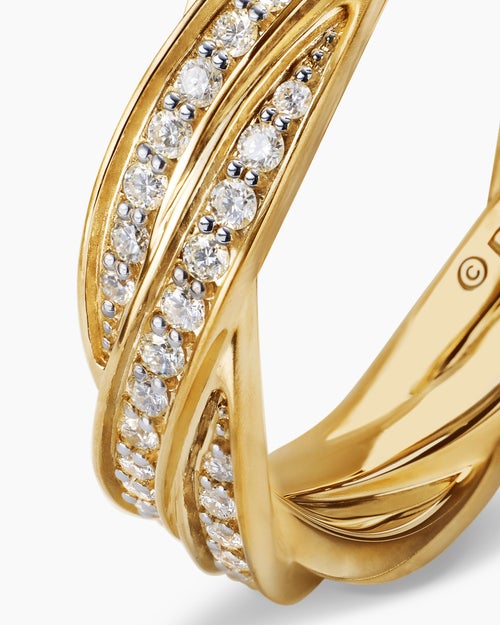 Mens DY Helios™ Band Ring in 18K Yellow Gold with Diamonds, 6mm