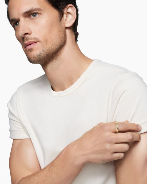 Mens DY Helios Band Ring in 18K Yellow Gold, 6mm