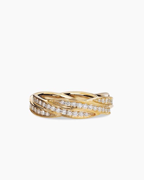 Mens DY Helios Band Ring in 18K Yellow Gold, 6mm