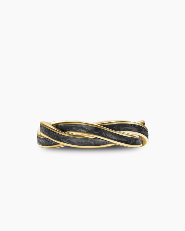 Bague bande DY Helios en or jaune 18 carats, 6 mm