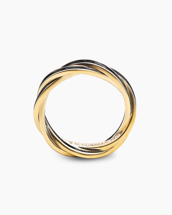 Bague bande DY Helios en or jaune 18 carats, 6 mm