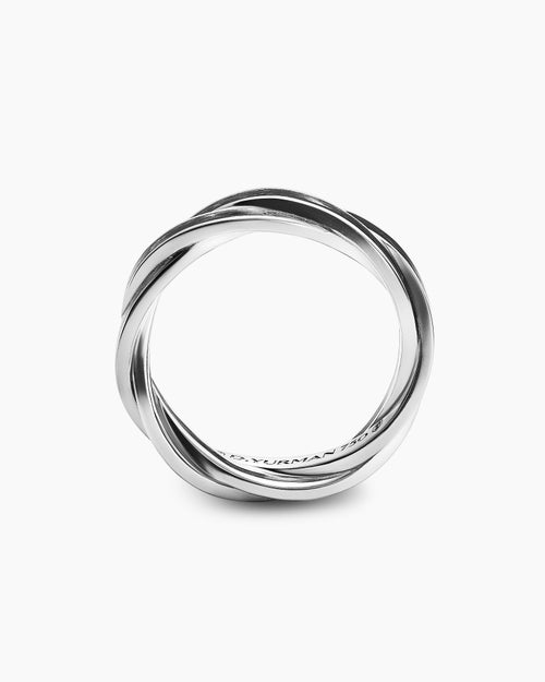 Mens DY Helios Band Ring in 18K White Gold, 6mm