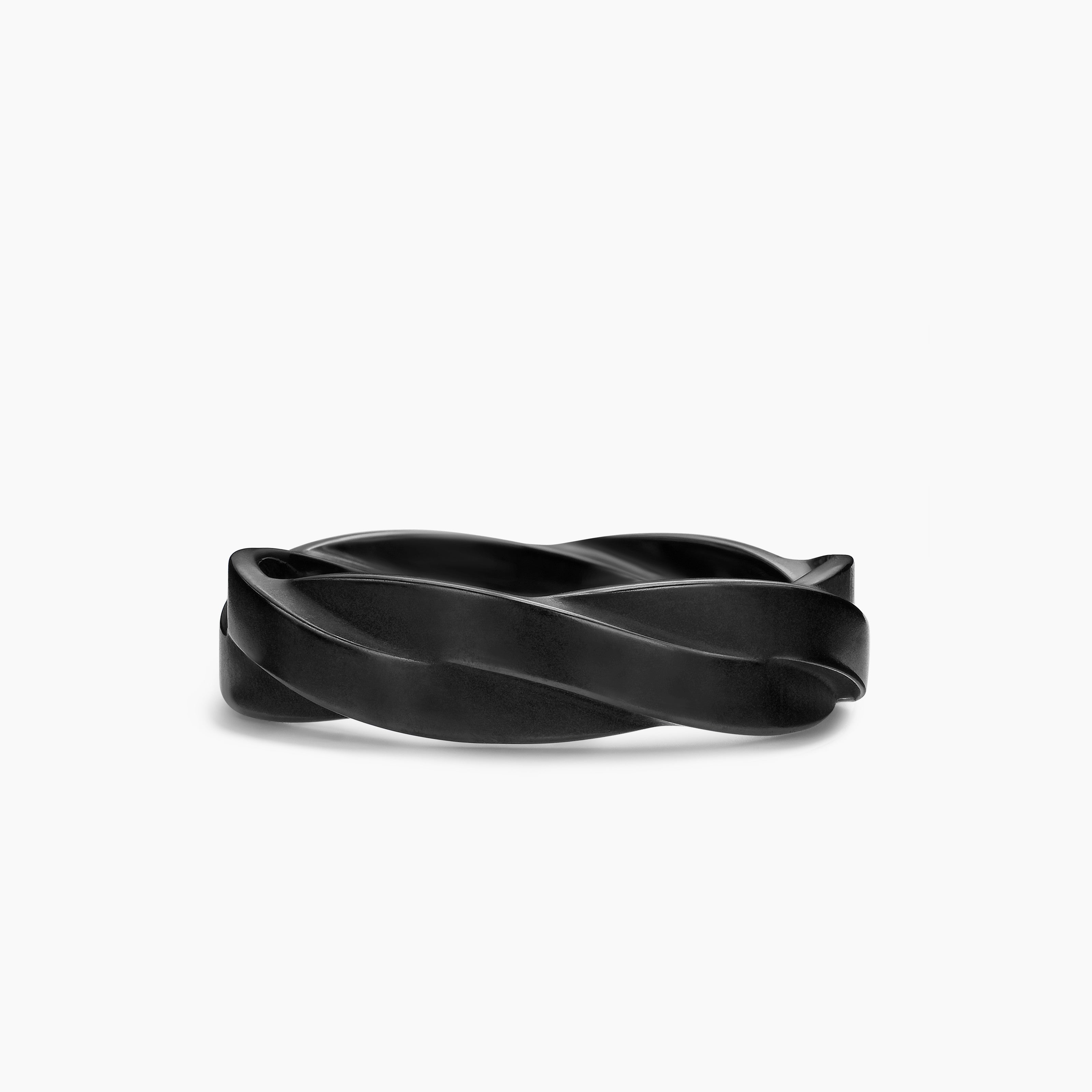 Mens DY Helios Band Ring in Black Titanium, 6mm