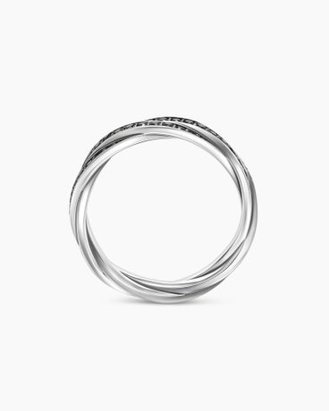 DY Helios™ Band Ring in Sterling Silver with Black Diamonds, 6mm